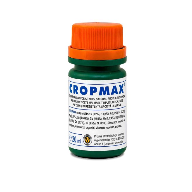 Cropmax 20ml - Holland Farming - Îngrășământ foliar și stimulator de creștere 100% organic