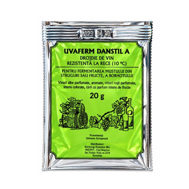 Drojdie de vin rezistentă la rece (10 grade celsius) - UVAFERM DANSTIL A, 20 g