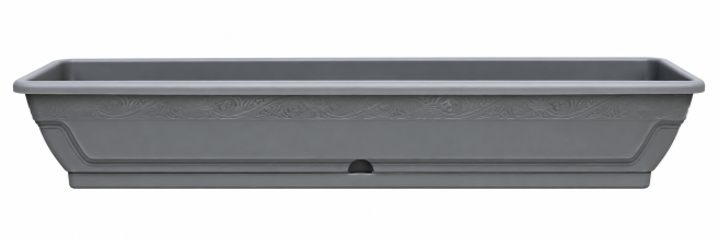 Jardinieră "Lalea" cu tăviță, Sterk, 100x16x19 cm, plastic gri