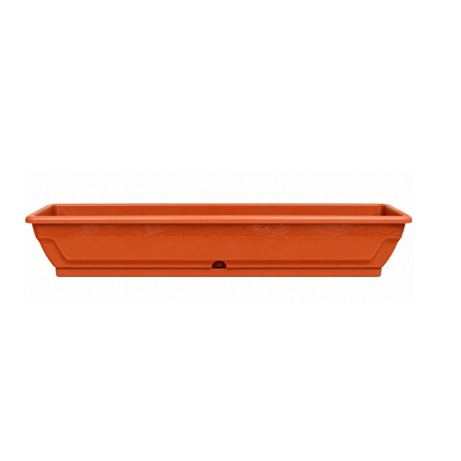 Jardinieră "Lalea" cu tăviță, Sterk, 100x16x19 cm, plastic maro