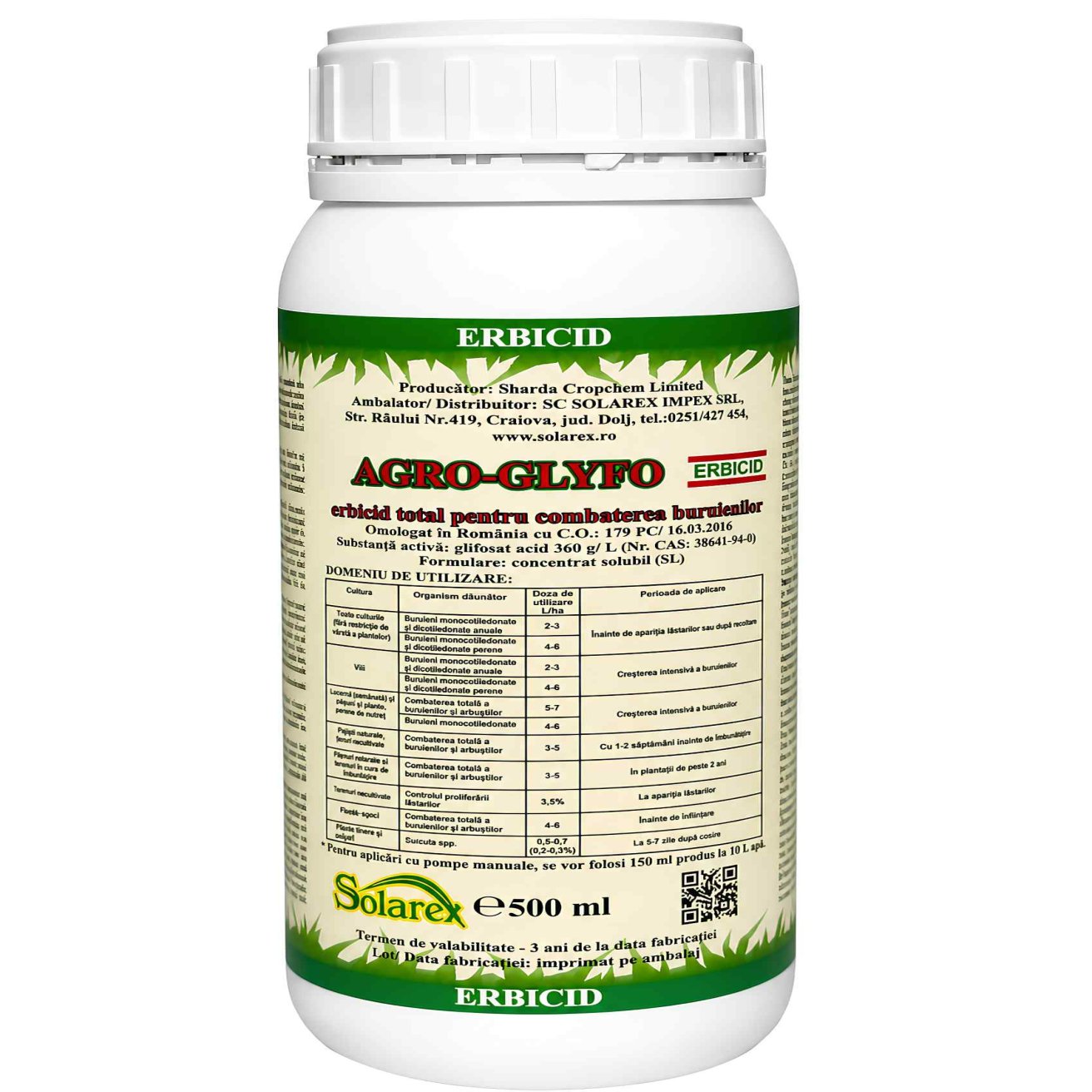 Agro Glyfo 500ml - Solarex - Erbicid sistemic total