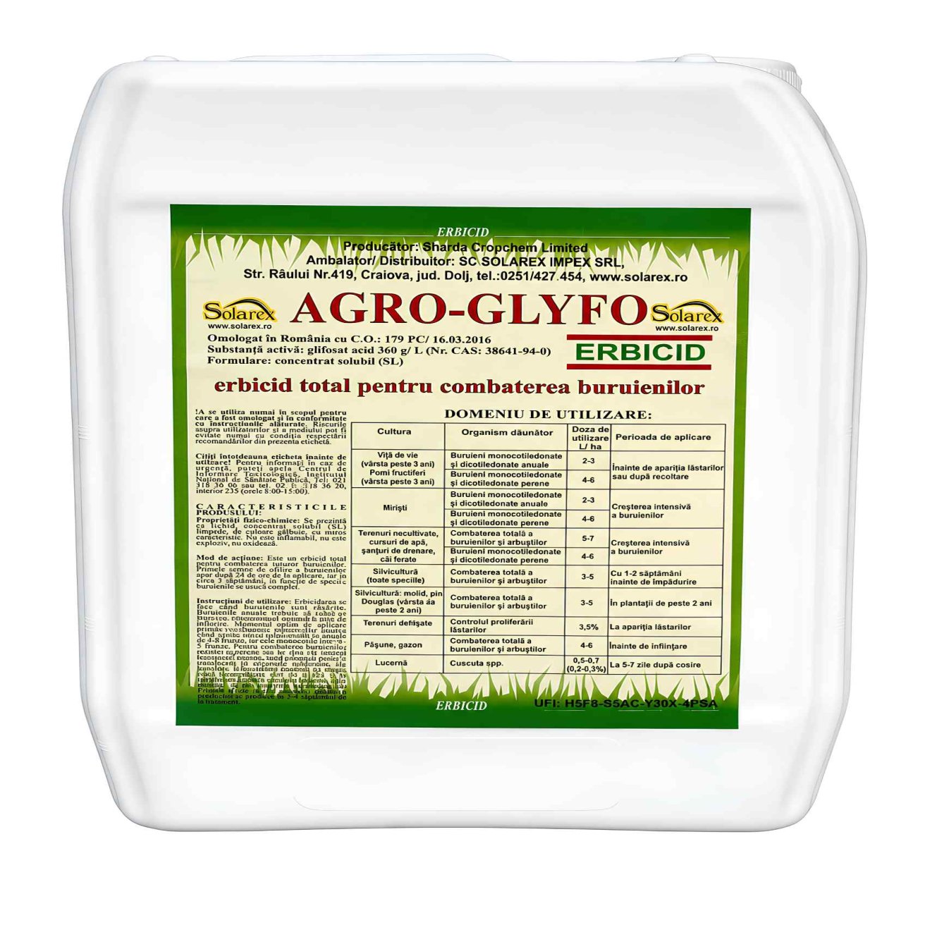 Agro Glyfo Green 5l - Solarex - Erbicid sistemic total