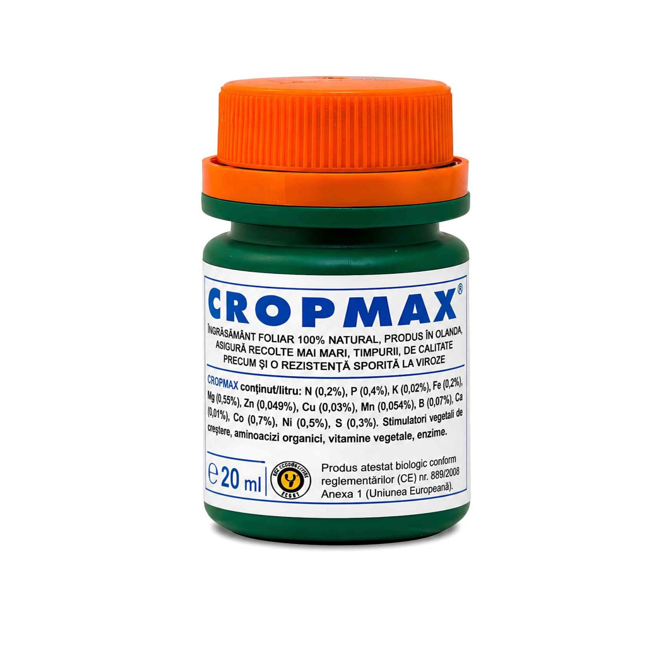 Cropmax 20ml - Holland Farming - Îngrășământ foliar și stimulator de creștere 100% organic