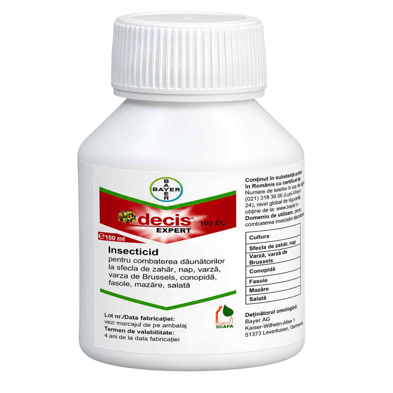 Decis Expert 100 EC 100ml - Bayer - Insecticid piretroid de contact și ingestie
